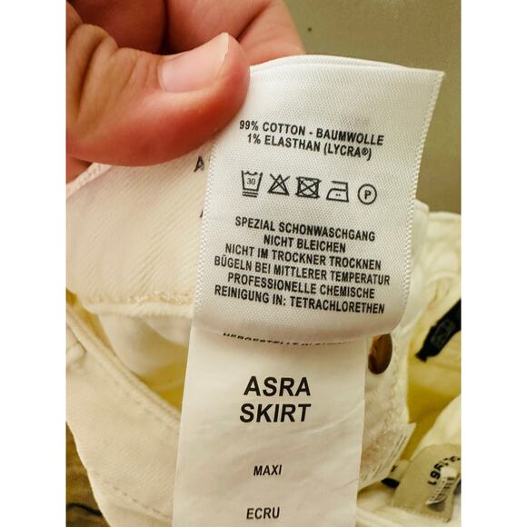 DL1961 Off-White Denim Cotton Blend Asra Ecru Maxi Skirt Size 27 - Picture 14 of 16